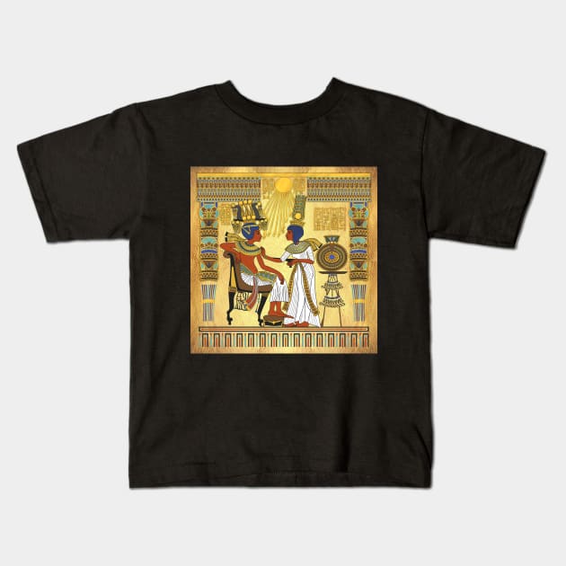 Throne of Tutankhamun Kids T-Shirt by Tiro1Linea